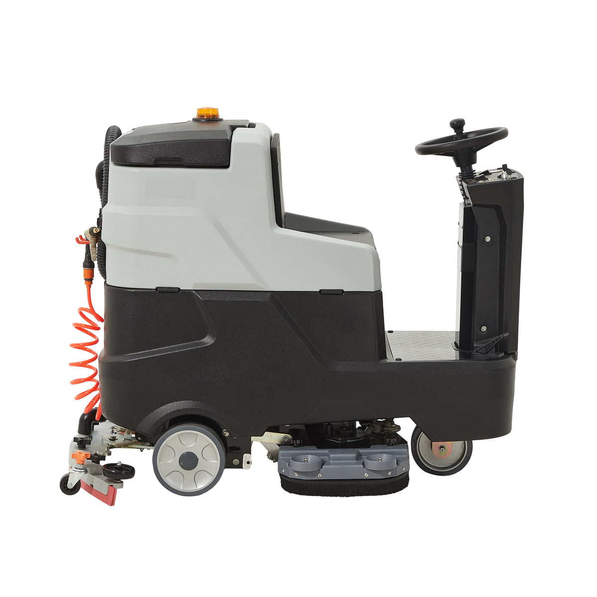 Battery Powered Ride-On Floor Scrubber Machine, 30" Brush, 39" Squeegee