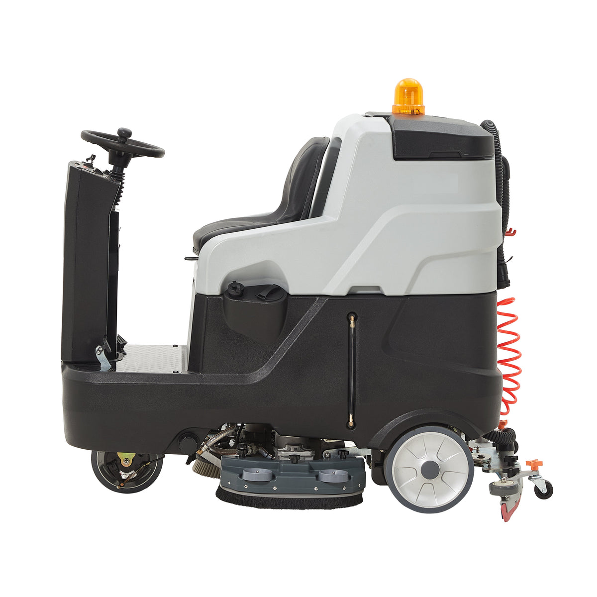 Battery Powered Ride-On Floor Scrubber Machine, 38" Brush, 48" Squeegee