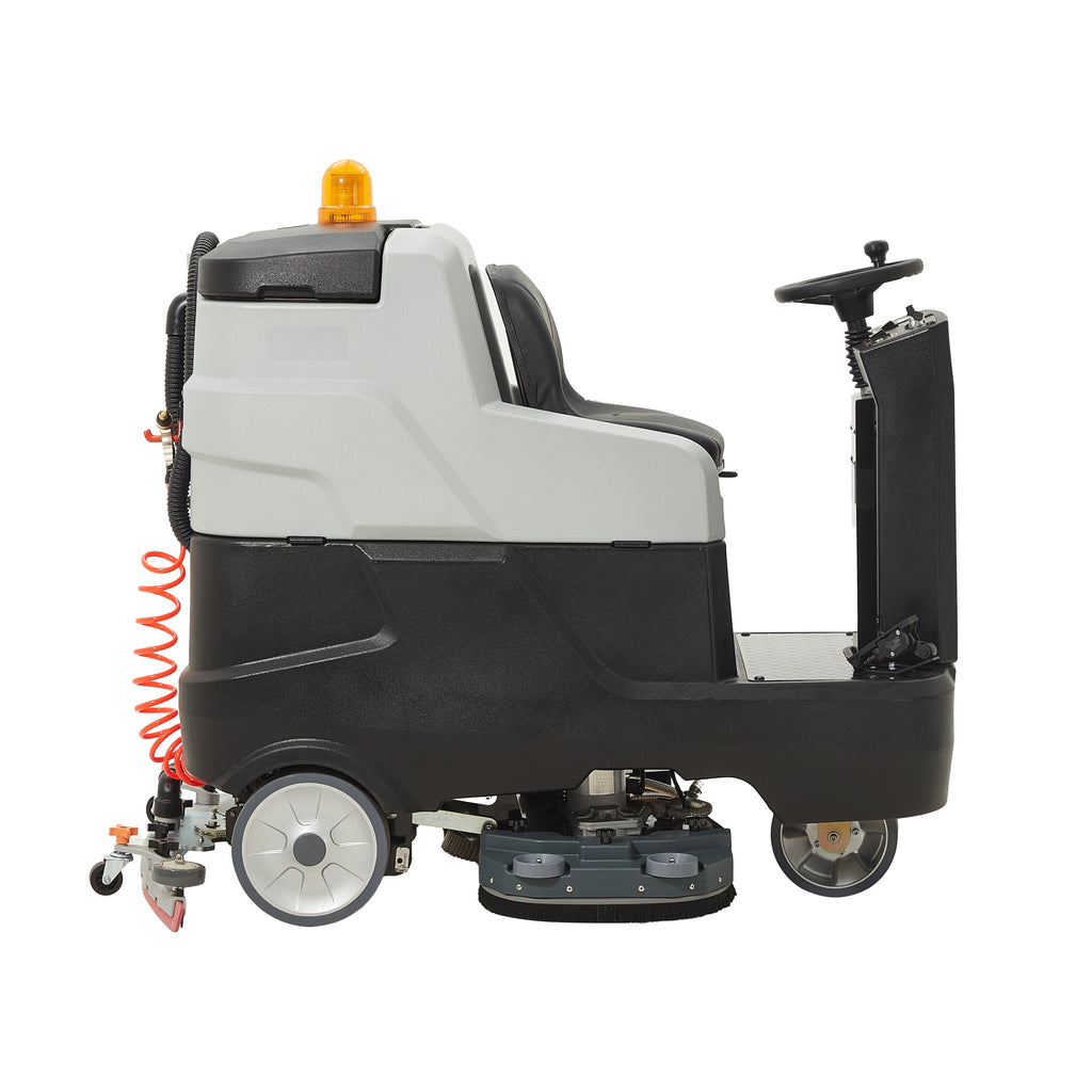 Battery Powered Ride-On Floor Scrubber Machine, 38" Brush, 48" Squeegee