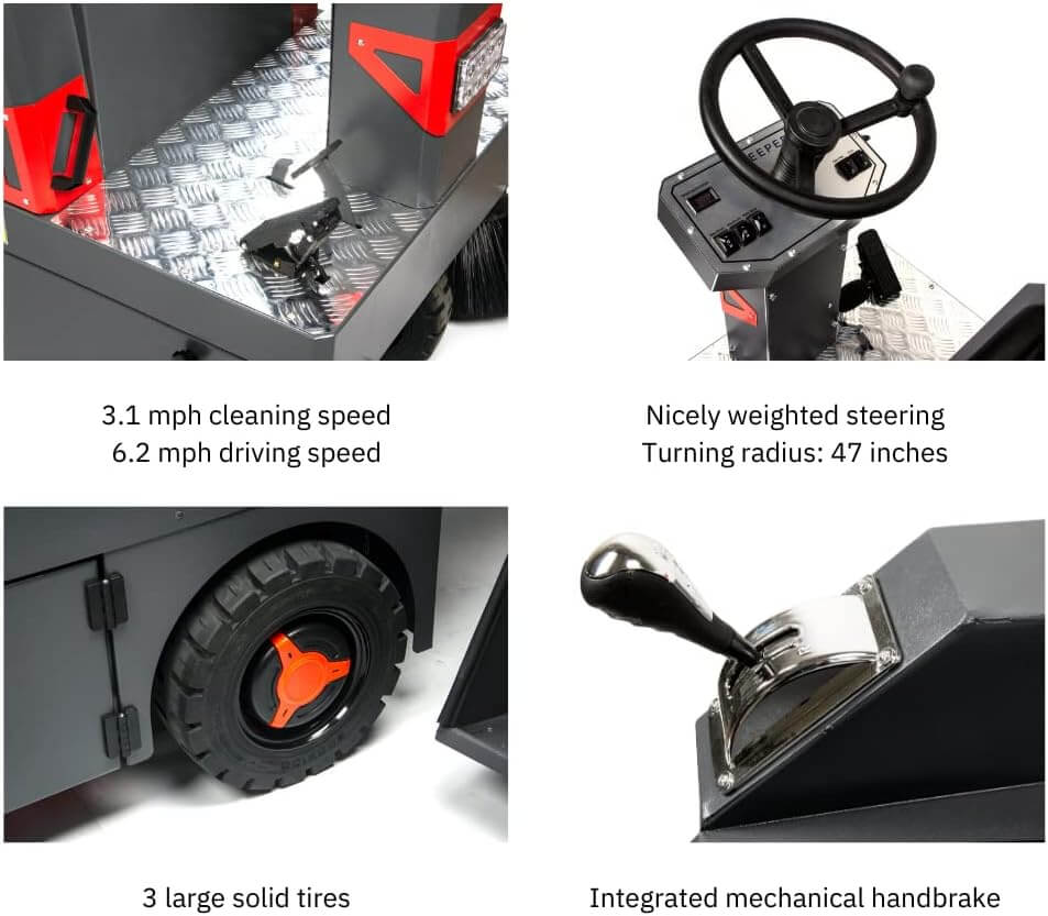 SM1250+ 49" Ride-On Industrial Floor Sweeper with Lithium Battery