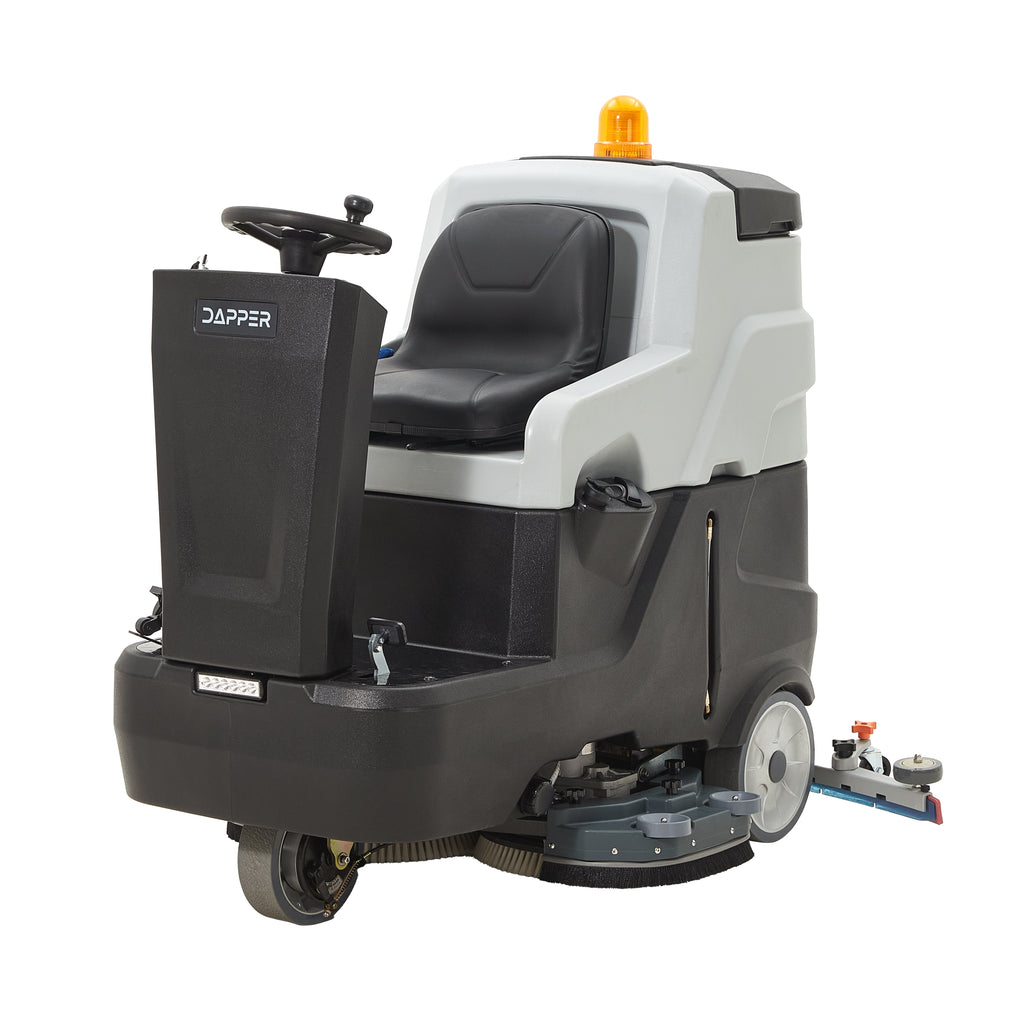 Battery Powered Ride-On Floor Scrubber Machine, 38" Brush, 48" Squeegee