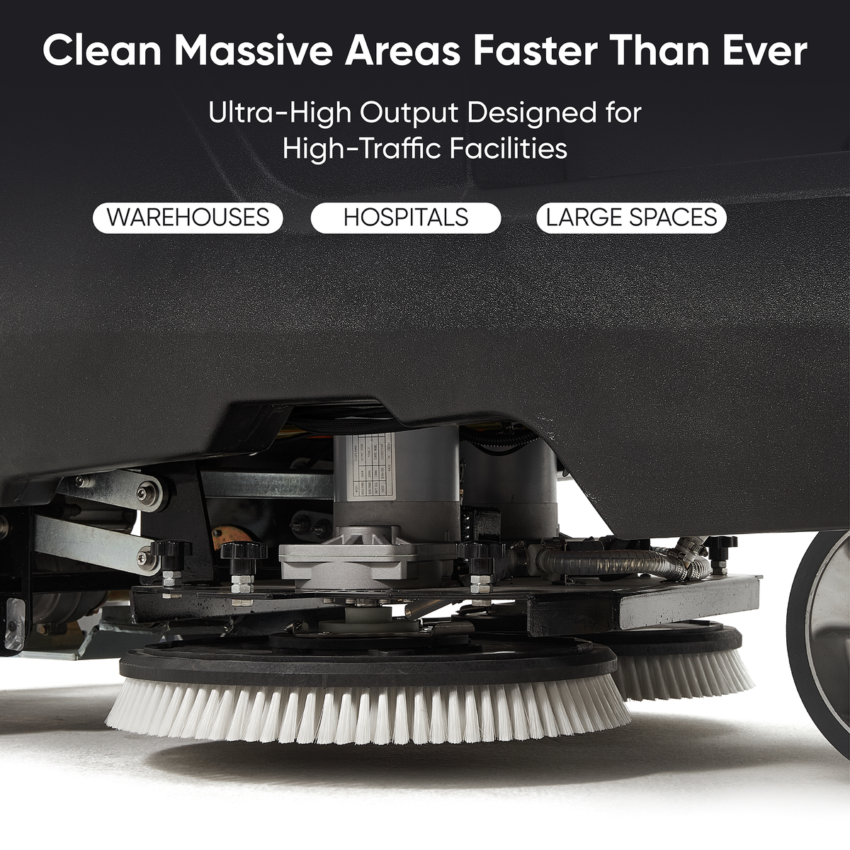 Battery Powered Ride-On Floor Scrubber Machine, 38" Brush, 48" Squeegee
