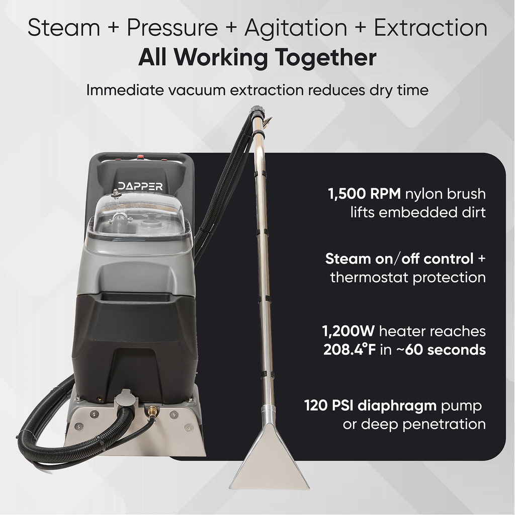 4-in-1 Cold Water Carpet Extractor Machine with Steam, Upholstery & Floor Wand