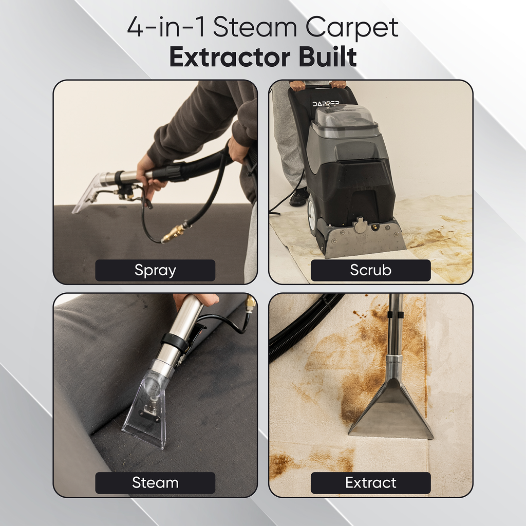 4-in-1 Cold Water Carpet Extractor Machine with Steam, Upholstery & Floor Wand