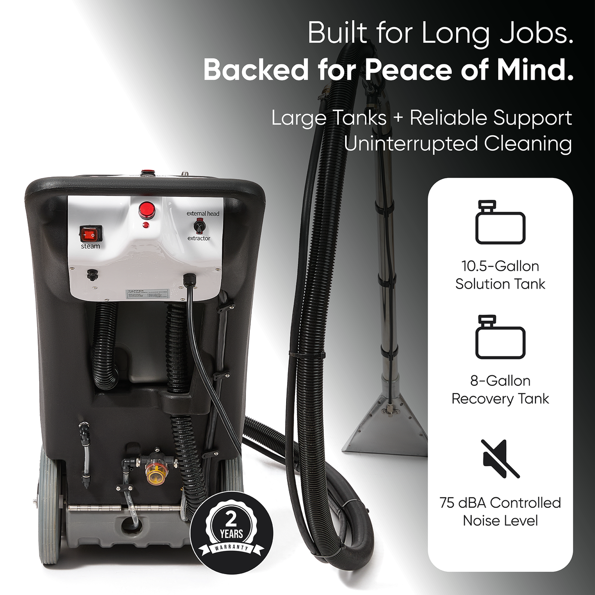 4-in-1 Cold Water Carpet Extractor Machine with Steam, Upholstery & Floor Wand
