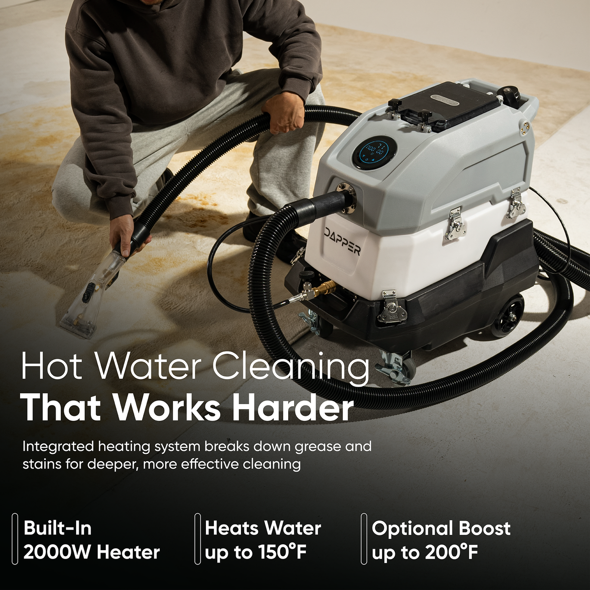 Hot Water Carpet and Upholstery Extractor Machine 8 Gal Tank