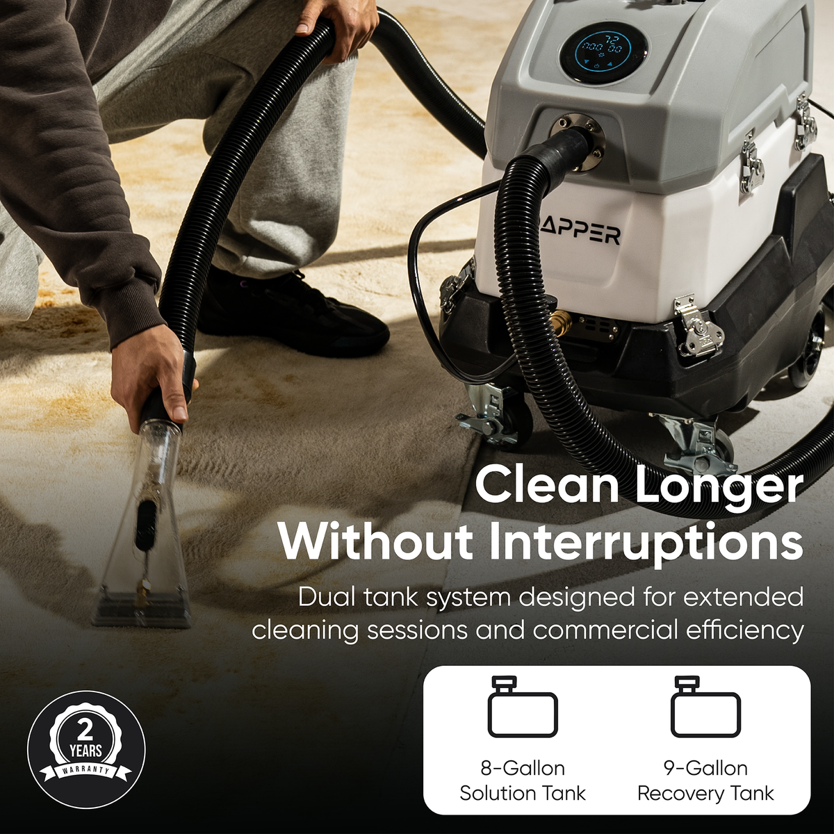 Hot Water Carpet and Upholstery Extractor Machine 8 Gal Tank
