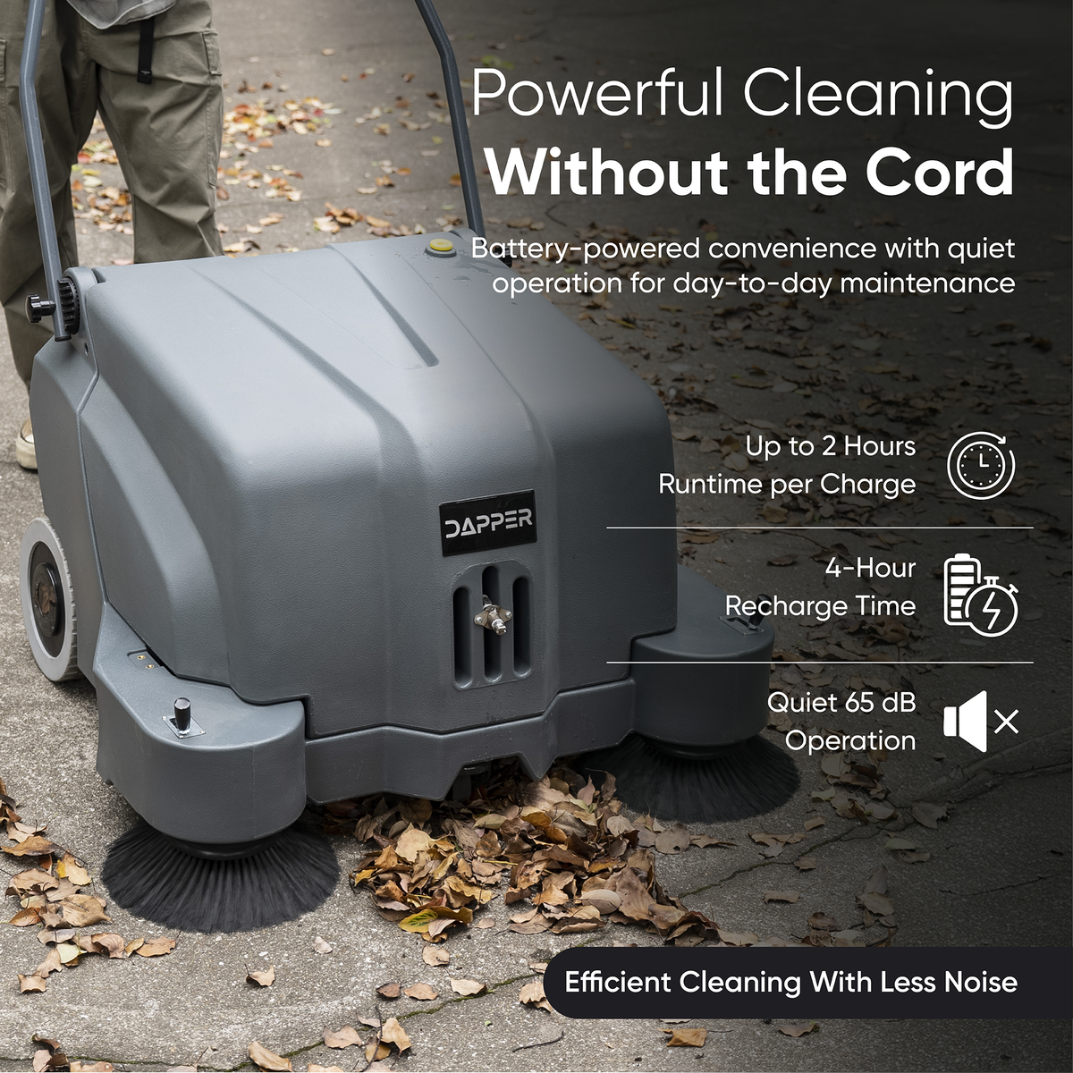 Battery Powered Floor Sweeper - 12 Gallon Capacity - 40" Sweeping Width