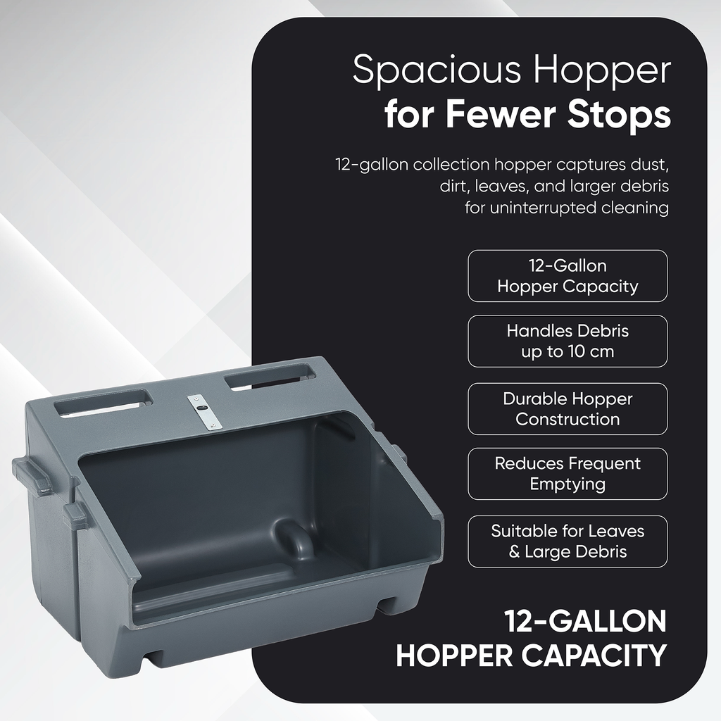 Battery Powered Floor Sweeper - 12 Gallon Capacity - 40" Sweeping Width