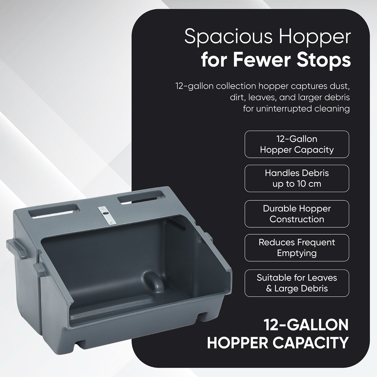 Battery Powered Floor Sweeper - 12 Gallon Capacity - 40" Sweeping Width