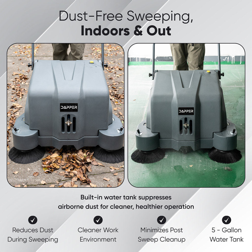 Battery Powered Floor Sweeper - 12 Gallon Capacity - 40" Sweeping Width