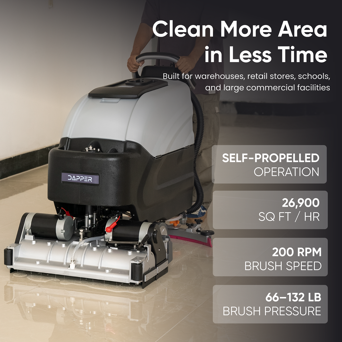 Self Propelled Sweep & Scrub Floor Cleaning Machine 25" Brush 35" Squeegee