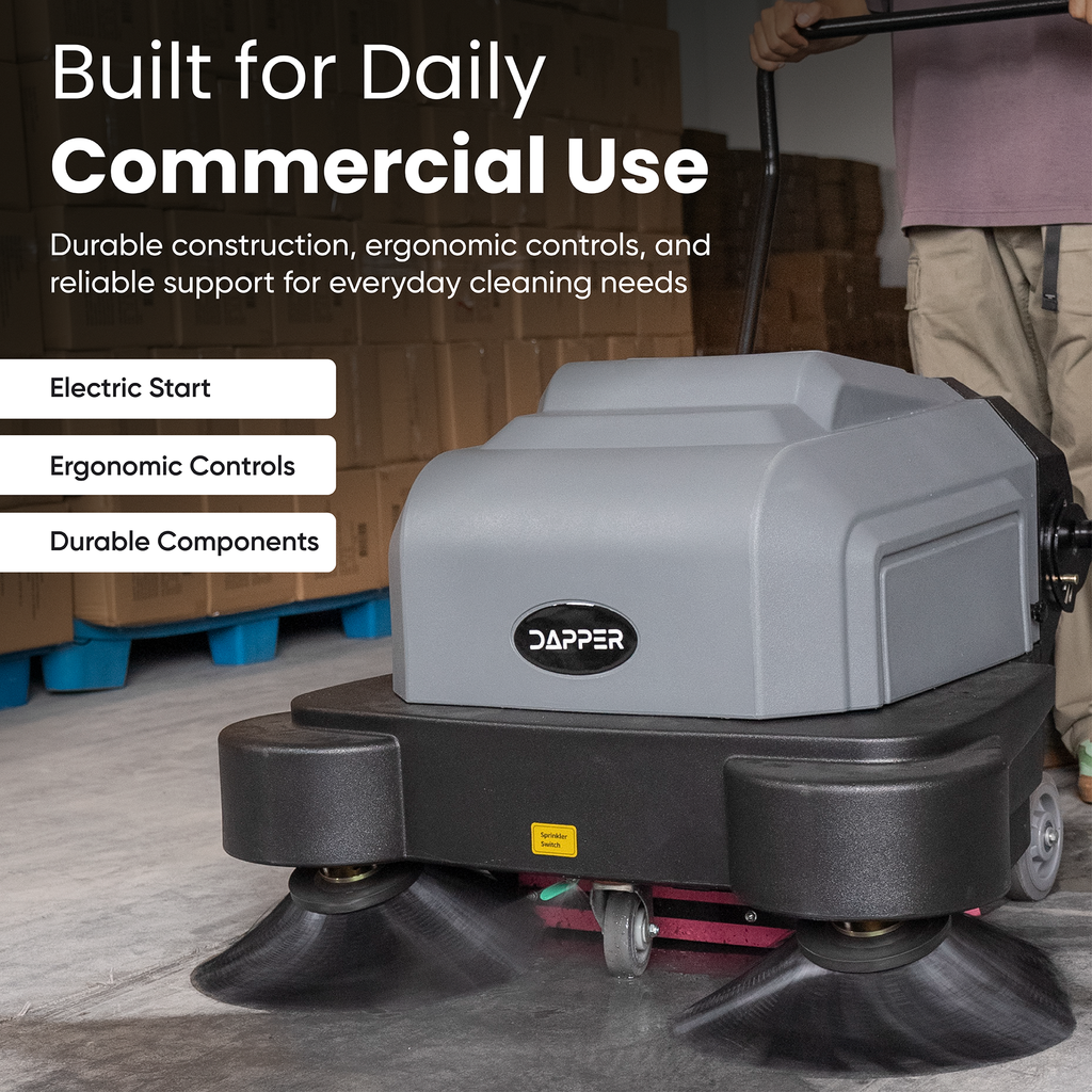 Battery Powered Floor Sweeper - 9 Gallon Capacity - 40" Sweeping Width