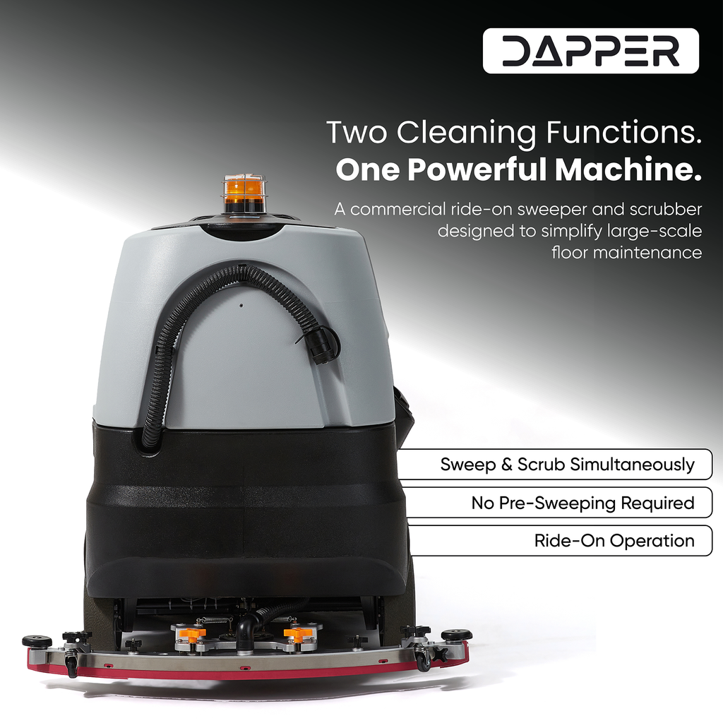 Ride on Sweep & Scrub Floor Cleaning Machine 31.5 in. Cleaning Path, 47 in. Squeegee