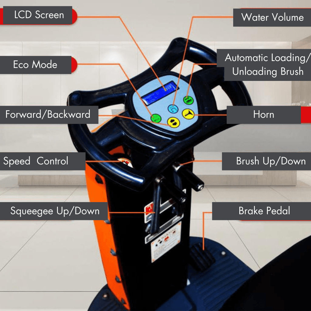 Ride-On Floor Scrubber RT70, 48000 Sqft/H Efficiency, 18.5 Gal Tanks, 31-inch Squeegee Width