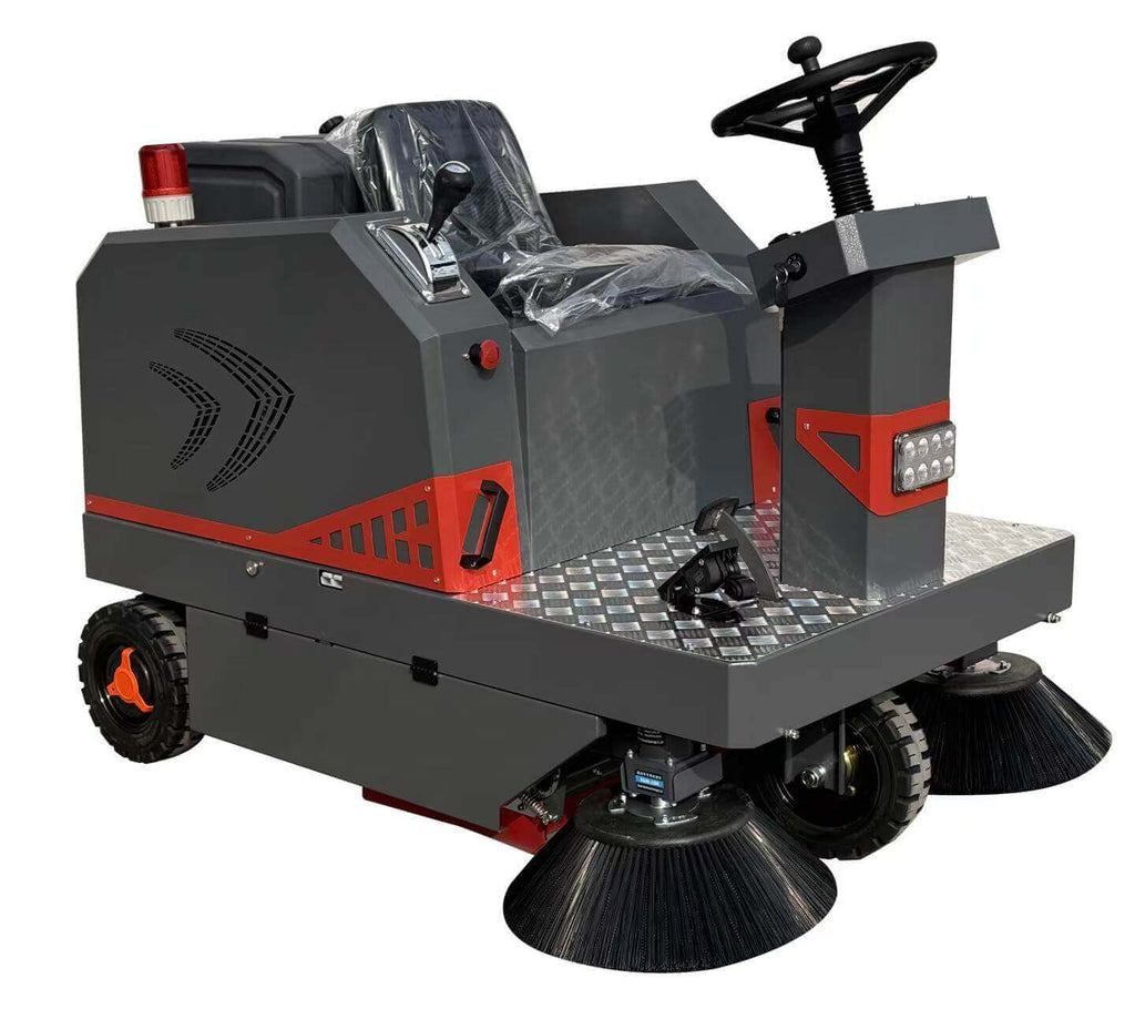 SM1350 Ride-On Sweeper, 53" Industrial Floor Sweeper Machine with Triple Brushes and 21-Gal Hopper