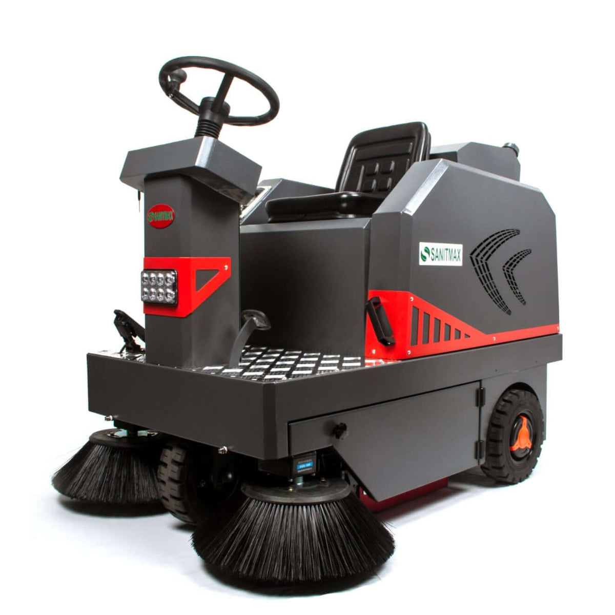 SM1250 49" Ride-on Industrial Floor Sweeper, 26 Gal Dustbin, Battery Powered Floor Cleaning Machine, 69000 Sqft/h Efficiency