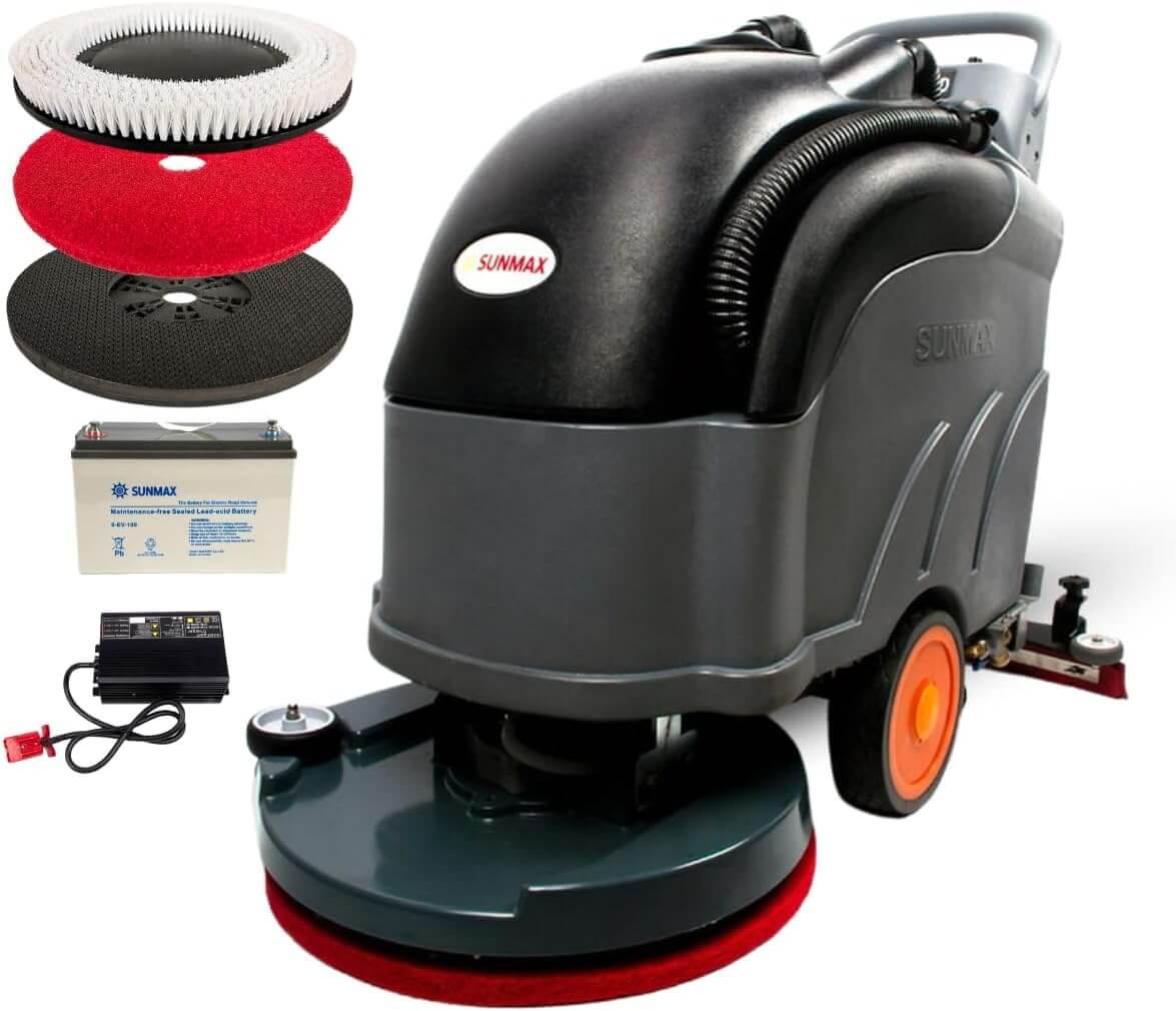 Self-Propelled Floor Scrubber RT50D– 22" Cleaning Path, Automatic Forward/Reverse Drive with Adjustable Speed, 14.5-Gal Tank, Industrial Grade Cleaning Machine