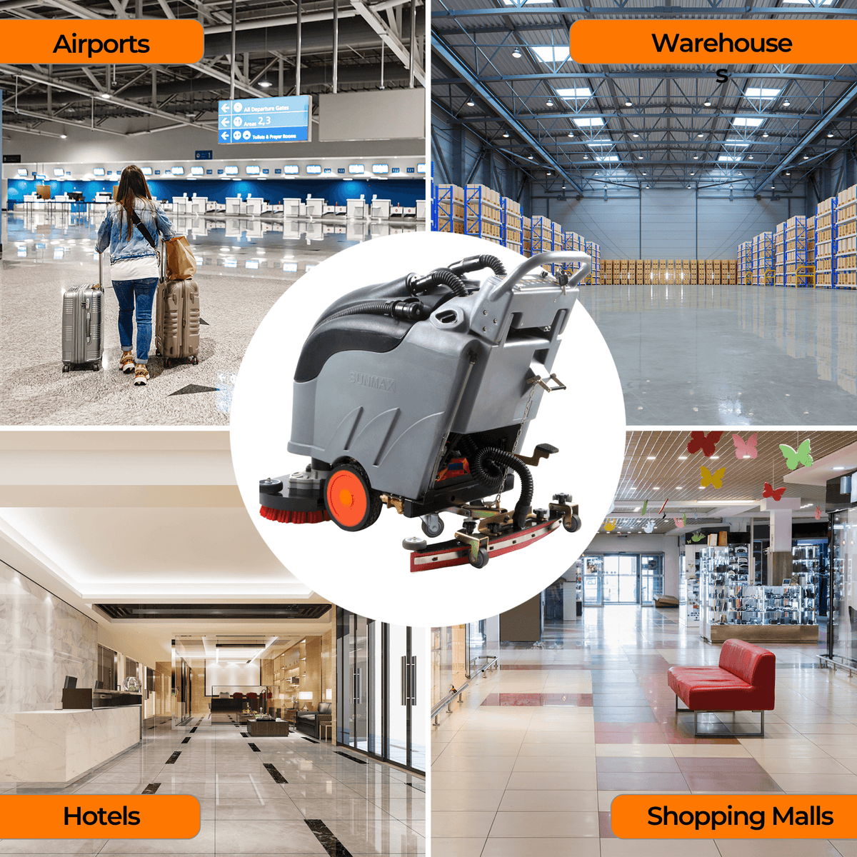 RT50DW 28" Dual Brushes Self-Propelled Floor Scrubber Dryer Machine