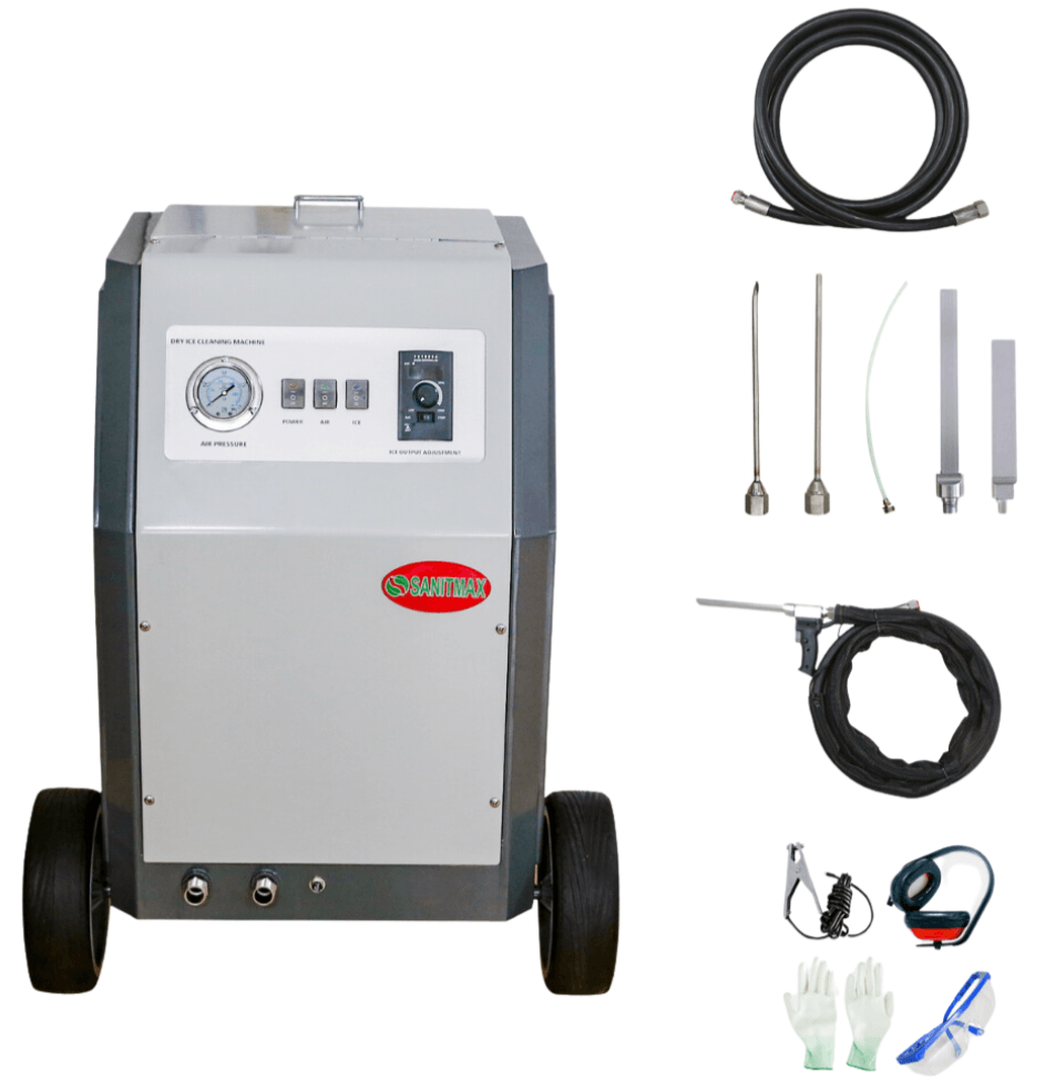 SM2000 Dry Ice Blasting Machine with 44 lb Hopper, Hand Control Spray Gun Kit, 5 Nozzles